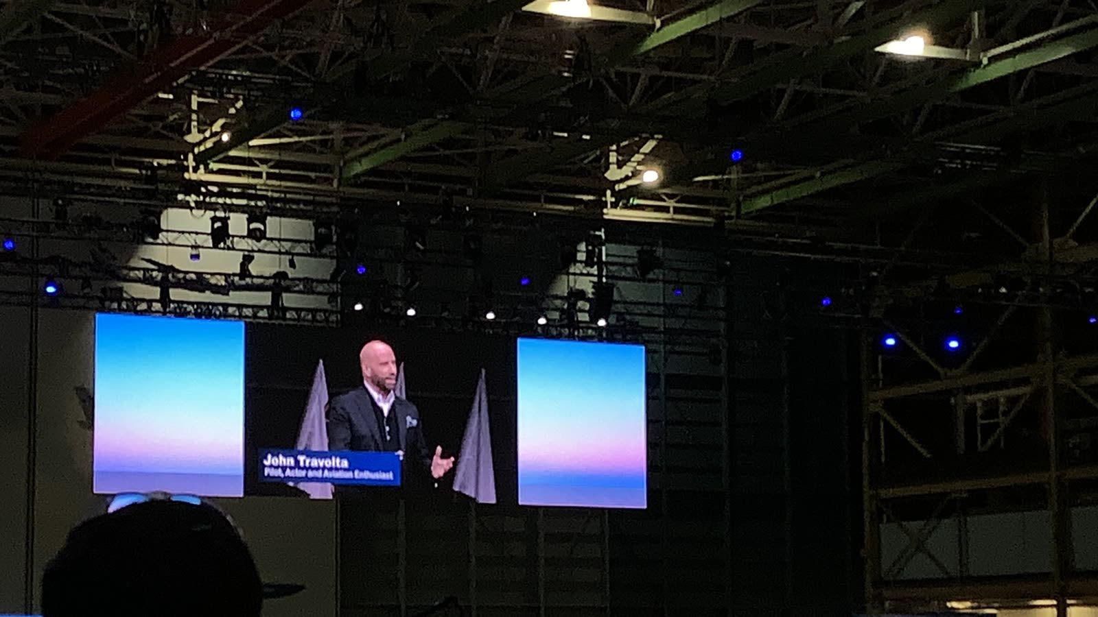 Live video display at Boeing final 747 event