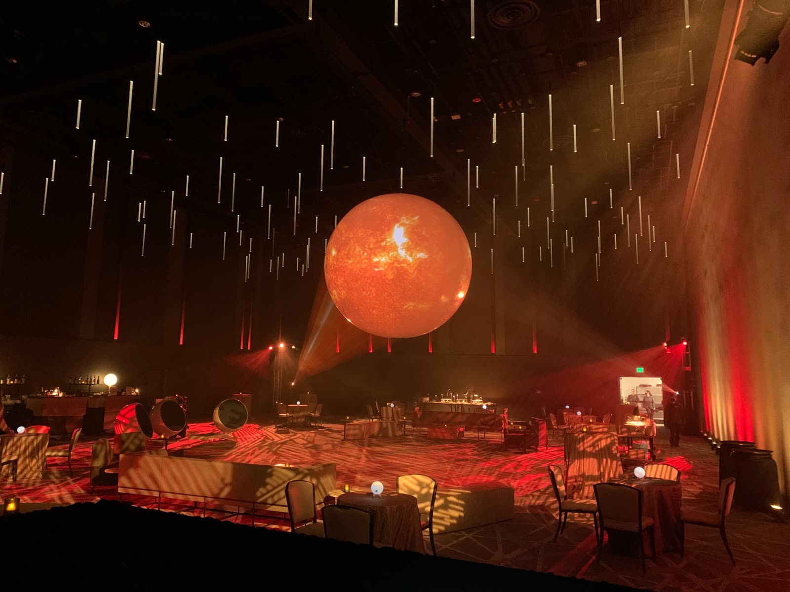 Immersive projected sphere at Hyatt Seattle