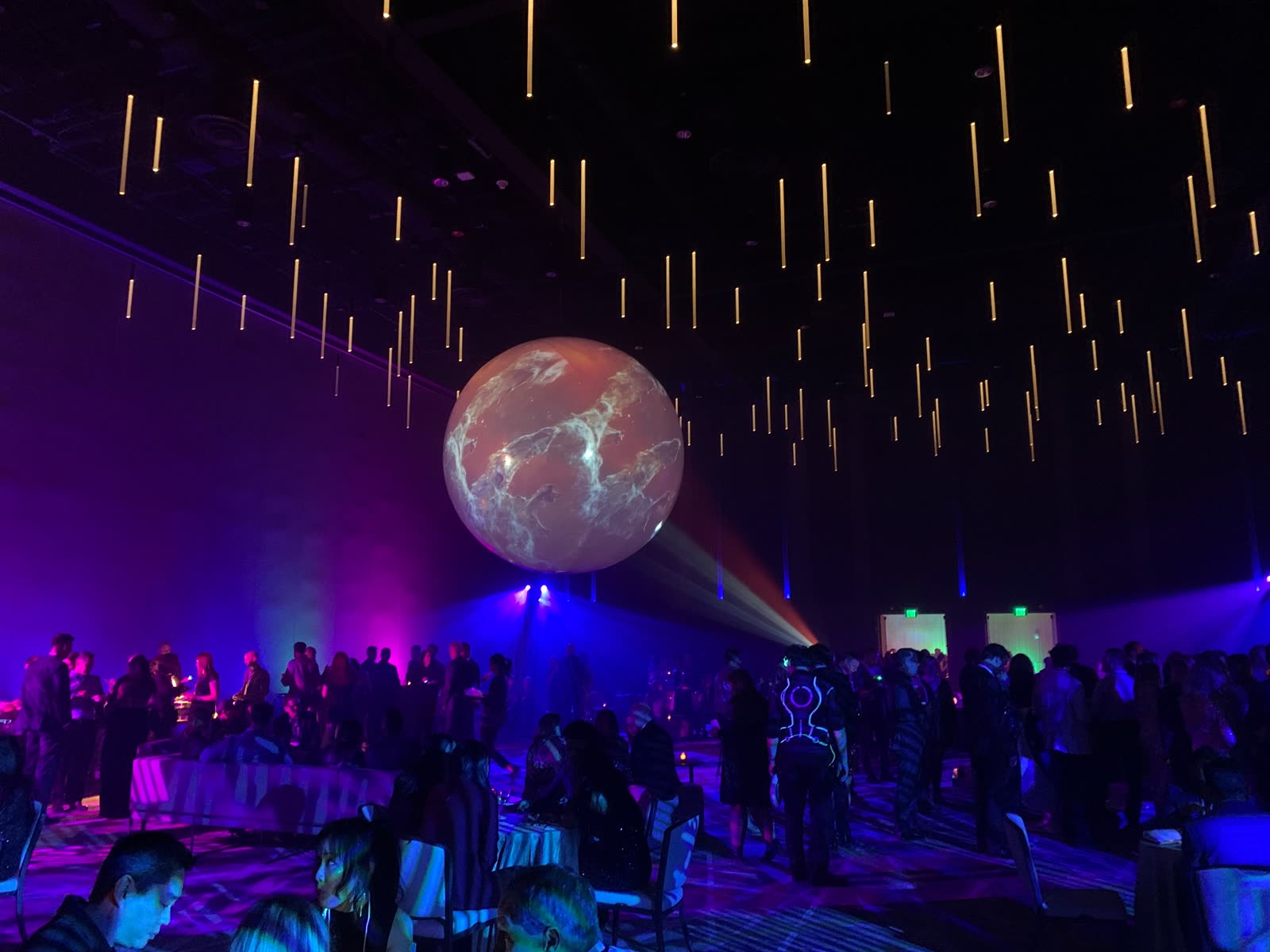 Corporate event with projected sphere at Hyatt Seattle